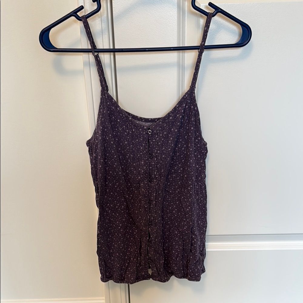 American Eagle Outfitters Purple Buttoned Spaghetti Strap Tank